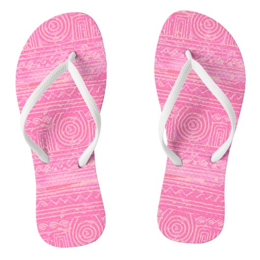 Ancient Sumerian Mesopotamian Pattern roze Teenslippers (Voetbed)