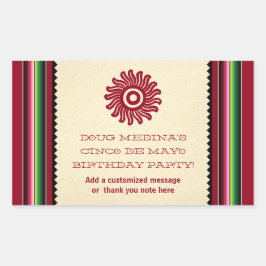 Ancient Sun Mexicaanse Serape Rechthoekige Sticker
