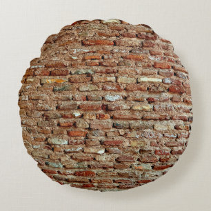 Ancient Textured Brick Wall van Lal Killa Indiaage Rond Kussen