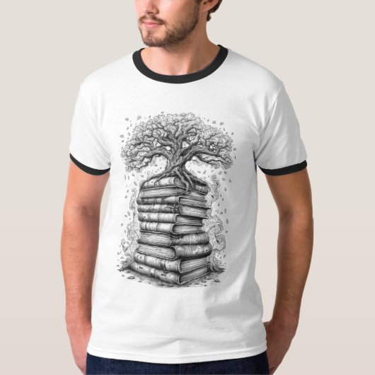 Ancient Tree of Knowledge Ink Graphic T-Shirt (Voorkant)