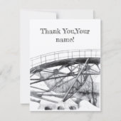 Ancient voetbridge pencilart Monochrome Bedankkaart (Voorkant)