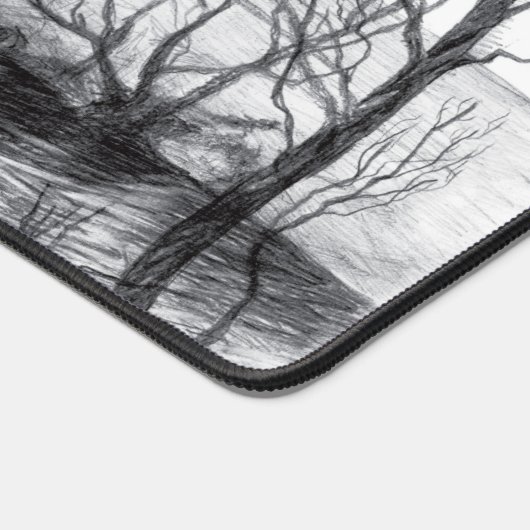 Ancient voetbridge pencilart Monochrome Bureaumat (Hoek)