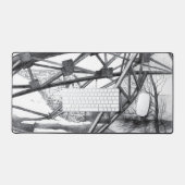 Ancient voetbridge pencilart Monochrome Bureaumat (Keyboard & Muis)