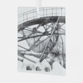 Ancient voetbridge pencilart Monochrome Glas Ornament (Voorkant links)