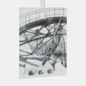 Ancient voetbridge pencilart Monochrome Glas Ornament (Voorkant Rechts)