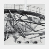 Ancient voetbridge pencilart Monochrome Glas Ornament (Achterkant)