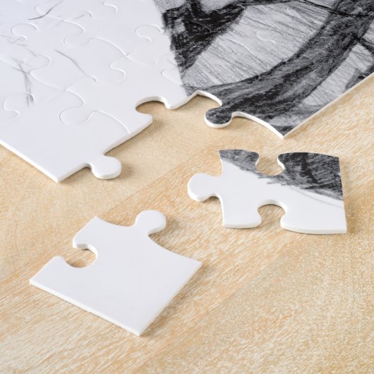 Ancient voetbridge pencilart Monochrome Legpuzzel (Zijkant)