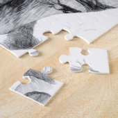 Ancient voetbridge pencilart Monochrome Legpuzzel (Zijkant)