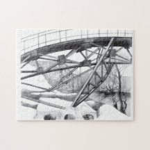 Ancient voetbridge pencilart Monochrome