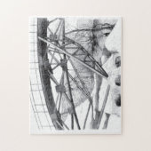 Ancient voetbridge pencilart Monochrome Legpuzzel (Verticaal)