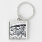 Ancient voetbridge pencilart Monochrome Sleutelhanger (Voorkant)