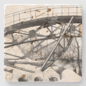 Ancient voetbridge pencilart Monochrome Stenen Onderzetter (Voorkant)