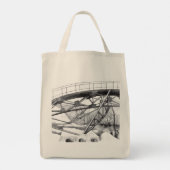 Ancient voetbridge pencilart Monochrome Tote Bag (Achterkant)