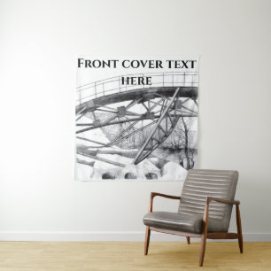 Ancient voetbrugpencilart wandkleed