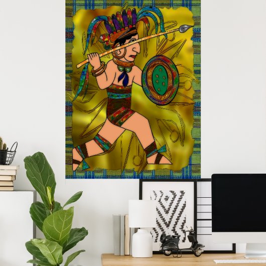 Ancient Warrior Native American Poster (Thuiskantoor)