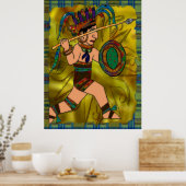 Ancient Warrior Native American Poster (Keuken)