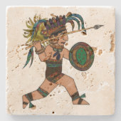 Ancient Warrior Native American Stenen Onderzetter (Voorkant)