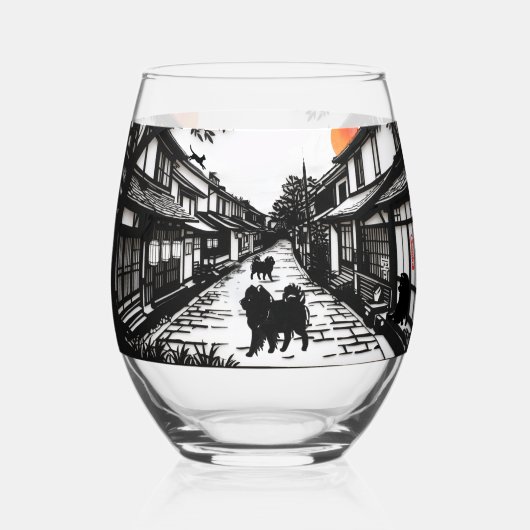 Ancient WHISPERS Chow Wijnglas Zonder Voet (Voorkant)