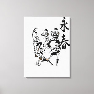 Ancient Wing Chun Kung Fu Scroll Wrapped Canvas Afdruk