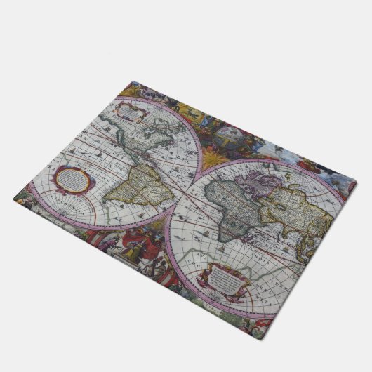 Ancient World Map Deurmat (Schuin)