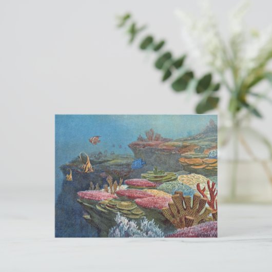 Ancient Zee Koraal Antiek afdrukken Briefkaart (Staand voorkant)