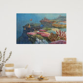 Ancient Zee Koraal Antiek afdrukken Poster (Keuken)