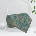 Anciënte Damask Boho Blauwgroen en beige Stropdas<br><div class="desc">Uniek ontwerp van de stropdas met een demperend demaspatroon in schaduwen van blauwgroen en beige.</div>