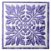 Anciënte engelse paars tegeltje (Voorkant)