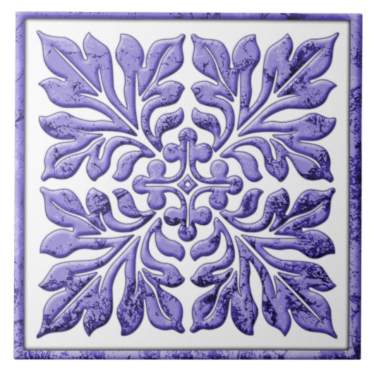 Anciënte engelse paars tegeltje (Voorkant)