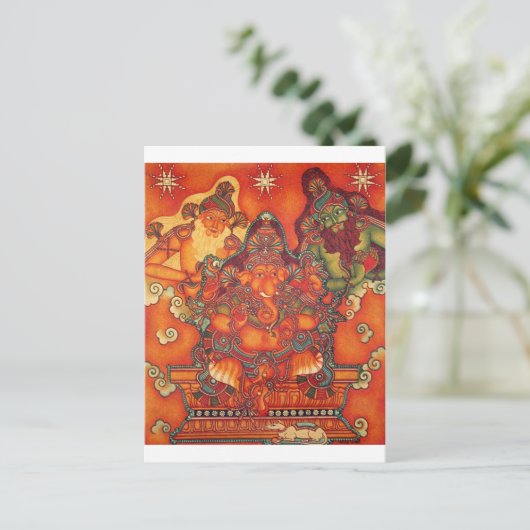 ANCIËNTE GANESH PAINTING BRIEFKAART (Staand voorkant)