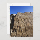 Anciënte hiërogliefen op de muur, tempel van Karna Briefkaart (Voorkant / Achterkant)
