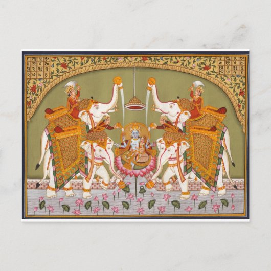 ANCIENTE INDIASE BETALINGSLORD VISHNU HINDU DEITY BRIEFKAART (Voorkant)