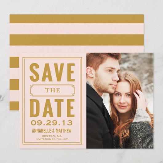 Anciënte kader save the date aankondiging (Voorkant / Achterkant)