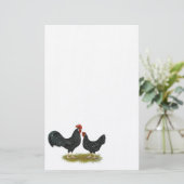 Ancona Chickens Briefpapier (Staand voorkant)