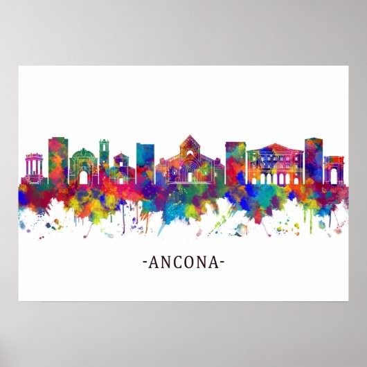 Ancona Italy Skyline Poster (Voorkant)