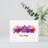 Ancona skyline in waterverf briefkaart (Staand voorkant)