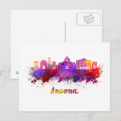 Ancona skyline in waterverf briefkaart (Voorkant / Achterkant)