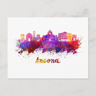 Ancona skyline in waterverf briefkaart