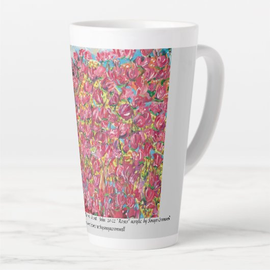 "And He Breathed On Them....Roses" latte mug  Latte Mok (Rechterhoek)