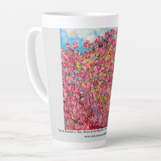 "And He Breathed On Them....Roses" latte mug  Latte Mok (Linkerhoek)