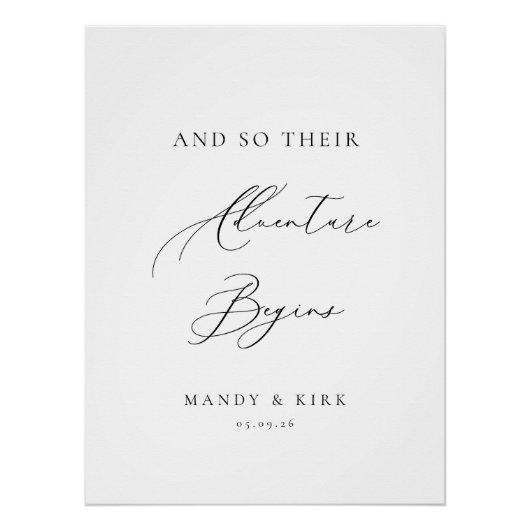 And So Their Adventure Begins Wedding Backdrop  Perfect Poster (Voorkant)