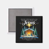 And Thou Shalt Call His Name Jesus Nativity Christ Magneet (Voorkant / Achterkant)