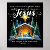 And Thou Shalt Call His Name Jesus Nativity Christ Poster (Voorkant)