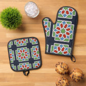 Andalucia 4 ovenwant & pannenlap set (Top down)