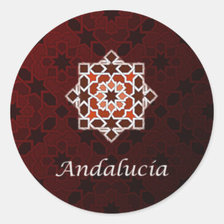 Andalucía arte de azulejo y cerámica marroquí en ronde sticker