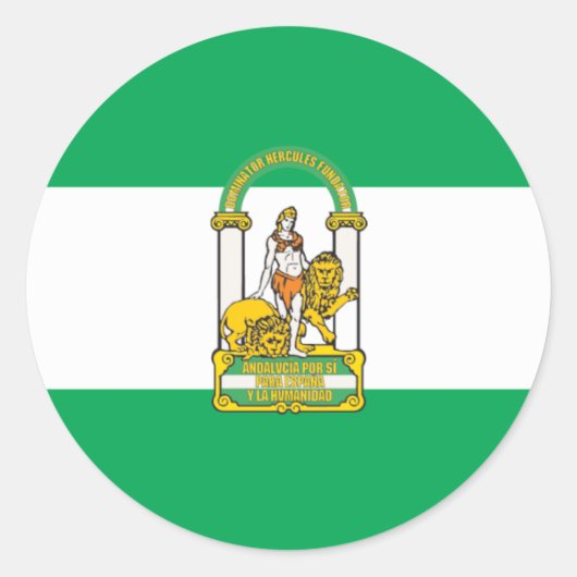 Andalucia Flag Ronde Sticker (Voorkant)