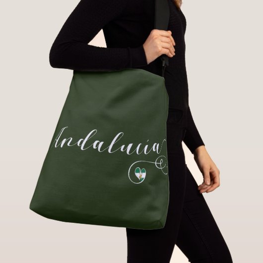 Andalucía Heart Flag, Andalusië, Spanje Crossbody Tas (Dichtbij)