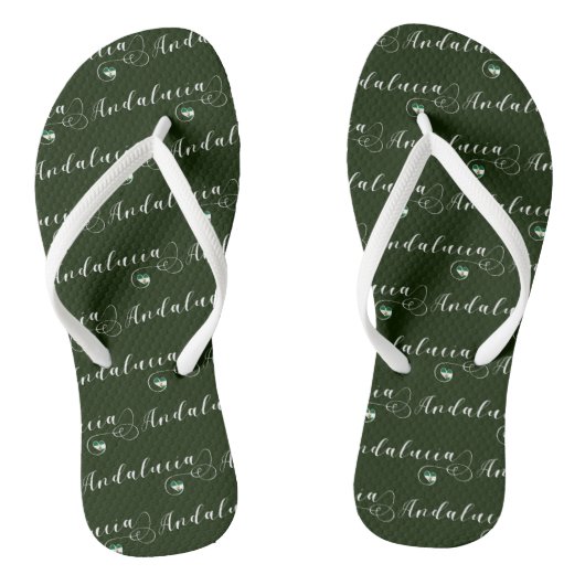 Andalucía Heart Flag, Andalusië, Spanje Teenslippers (Voetbed)