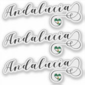 Andalucía Heart Flag Stickers, Andalusië, Spanje Sticker (Voorkant)