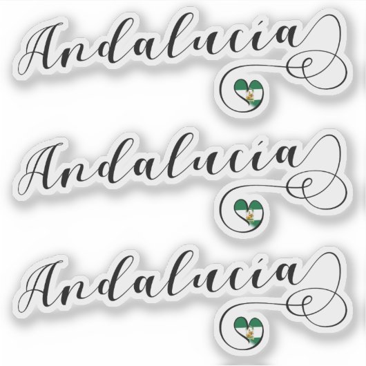 Andalucía Heart Flag Stickers, Andalusië, Spanje Sticker (Voorkant)